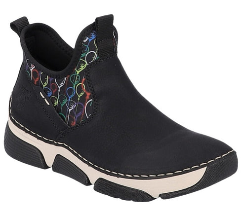 Ghete sport, dama, RIEKER, ANTISTRESS, 45957-00 negru, piele ecologica